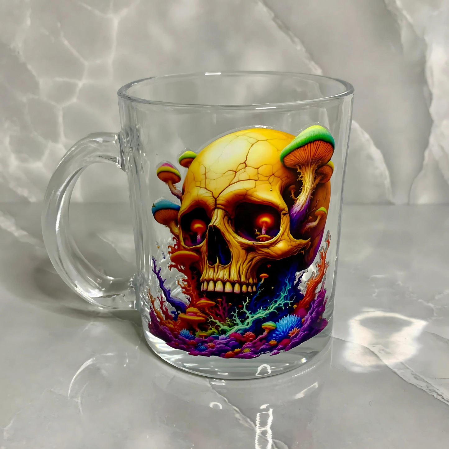 Glass mug "mushroom skull"
