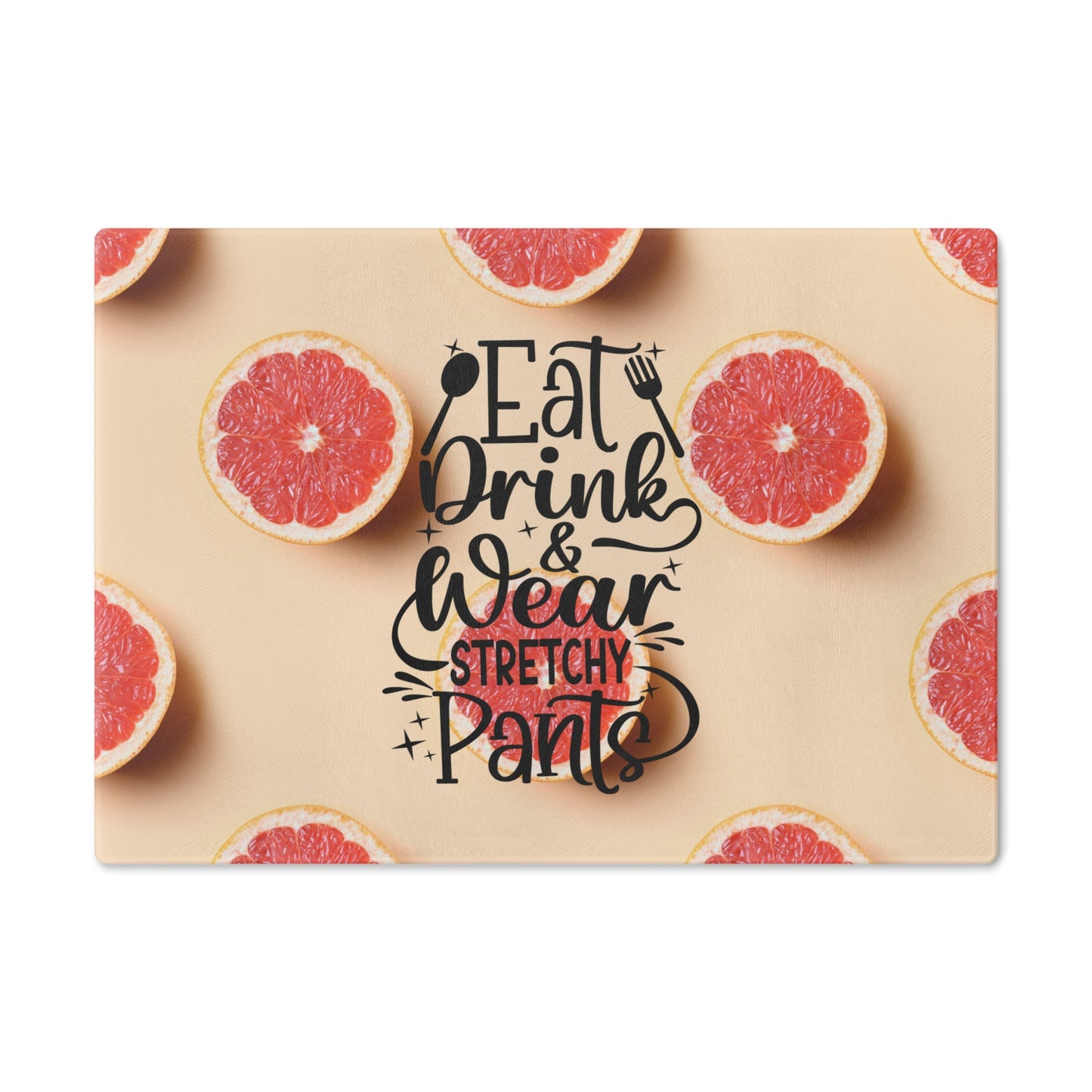 Eat, Drink Glass Cutting Board