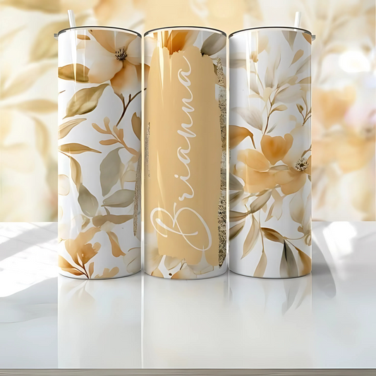 Skinny tumbler 20oz custom floral print