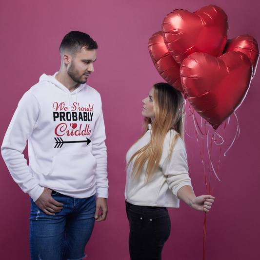 We Should Probably Cuddle, Men's Valentines Hoodie