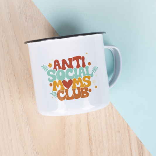 Anti Social Moms Club. Mothers day Enamel Mug