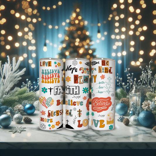 20 oz Christmas skinny tumbler