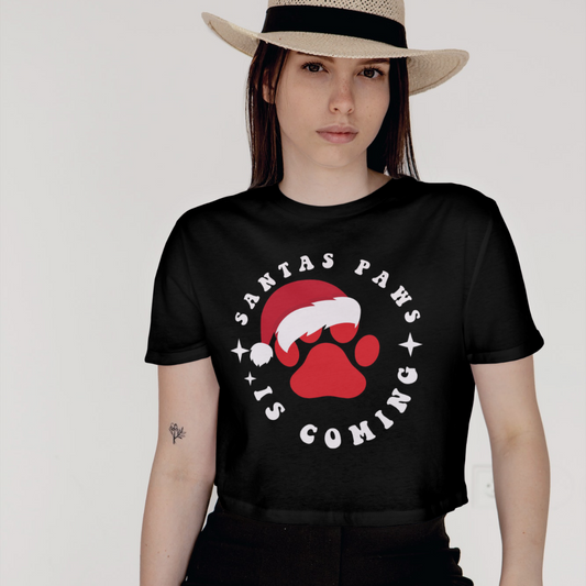Women's Santa Paws Crop Top