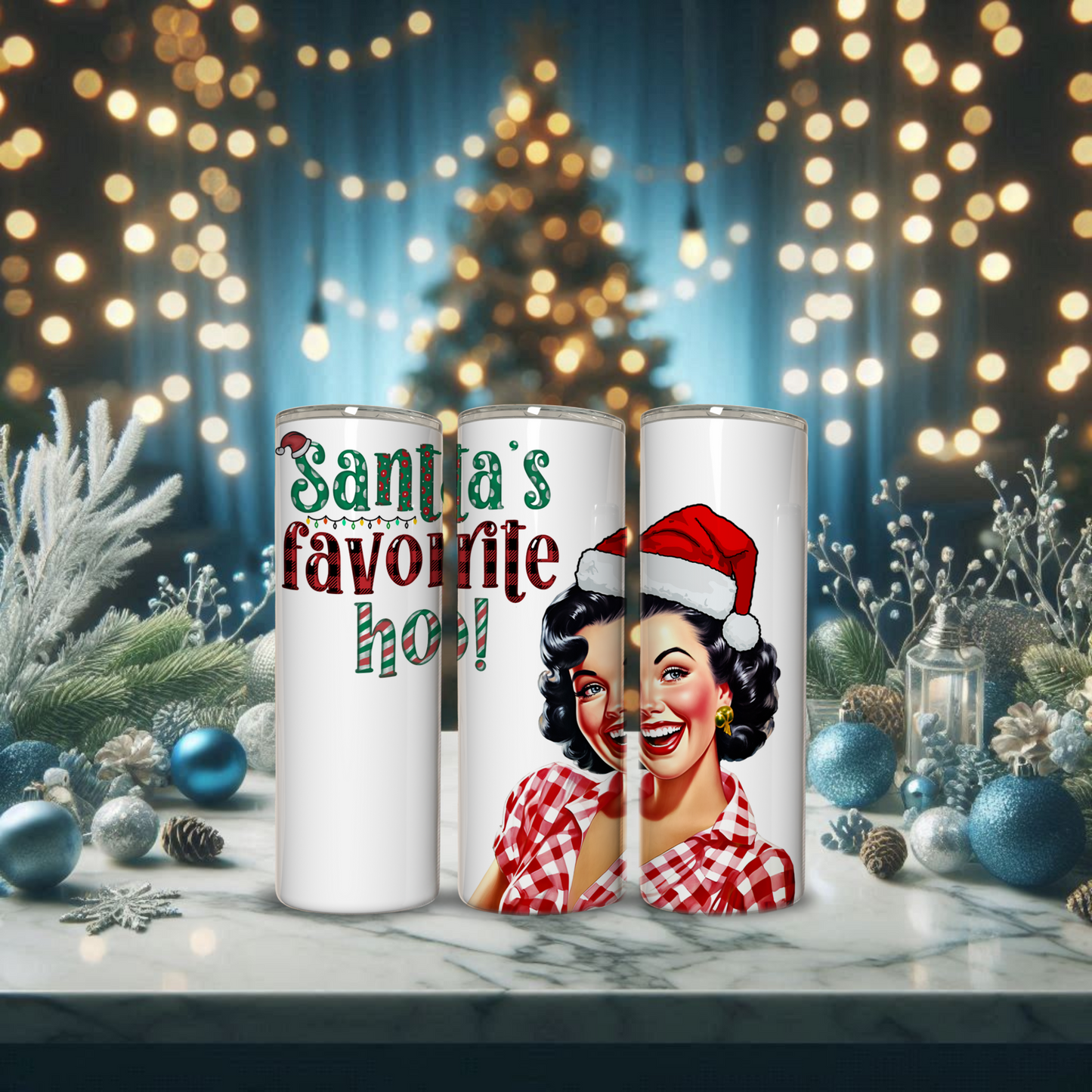 20 oz Christmas skinny tumbler