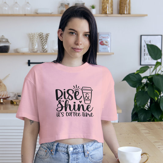 Women's Pink Rise & Shine Crop Top