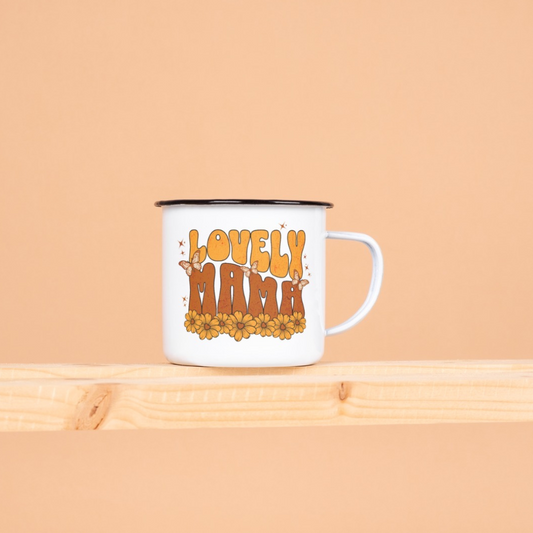 Lovely Mama. Mothers Day Enamel Mug