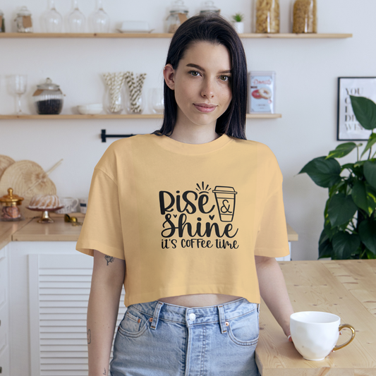 Women's Yellow Rise & Shine Crop Top.