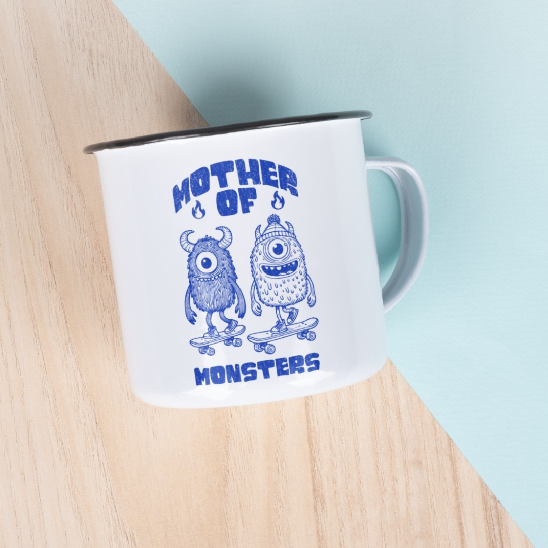 Mother Of Monsters. Mothers Day Enamel Mug