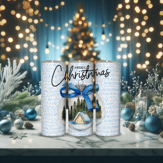 20 oz Christmas skinny tumbler