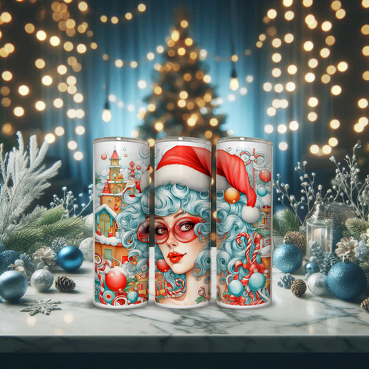 20 oz Christmas skinny tumbler