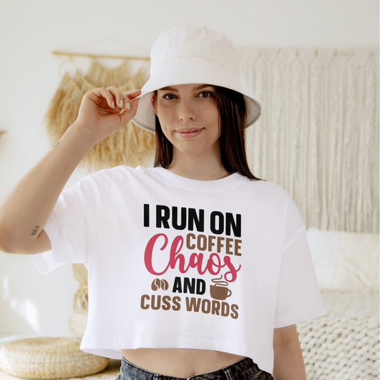Women's Run On Coffee Crop Top