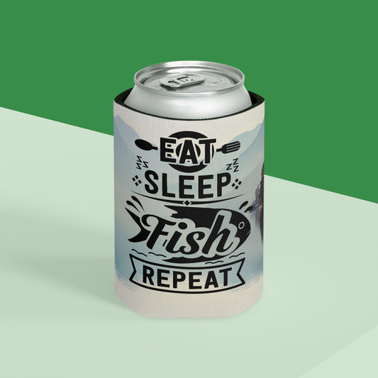 Eat Sleep Fish Repeat Can Cooler