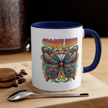 Groovy Mama Butterfly. Two Tone Mug