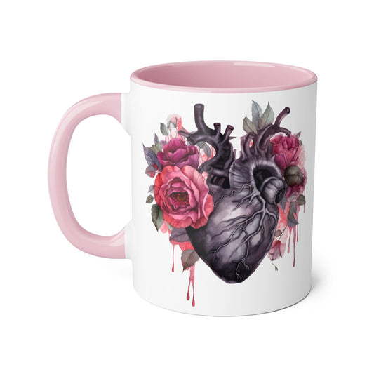 Black & pink 11 0z two tone ceramic mug