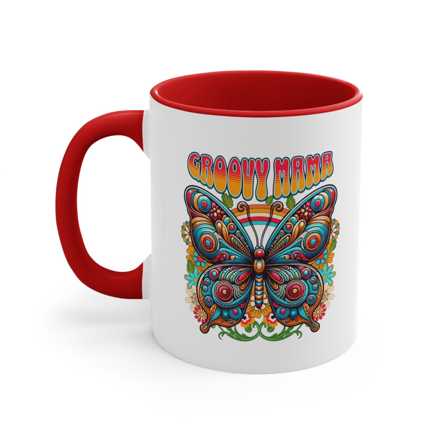 Groovy Mama Butterfly. Two Tone Mug