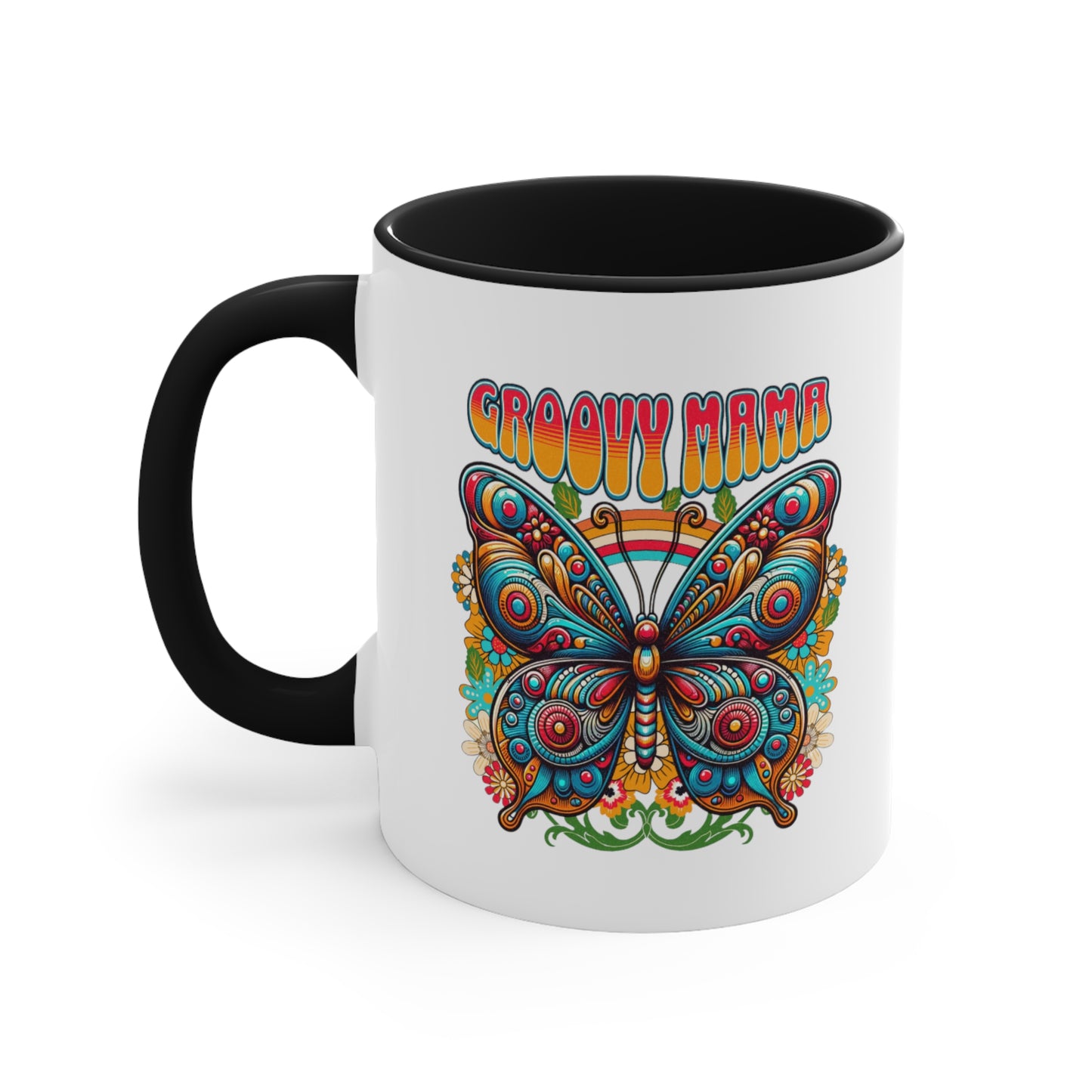 Groovy Mama Butterfly. Two Tone Mug