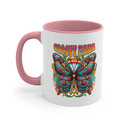 Groovy Mama Butterfly. Two Tone Mug