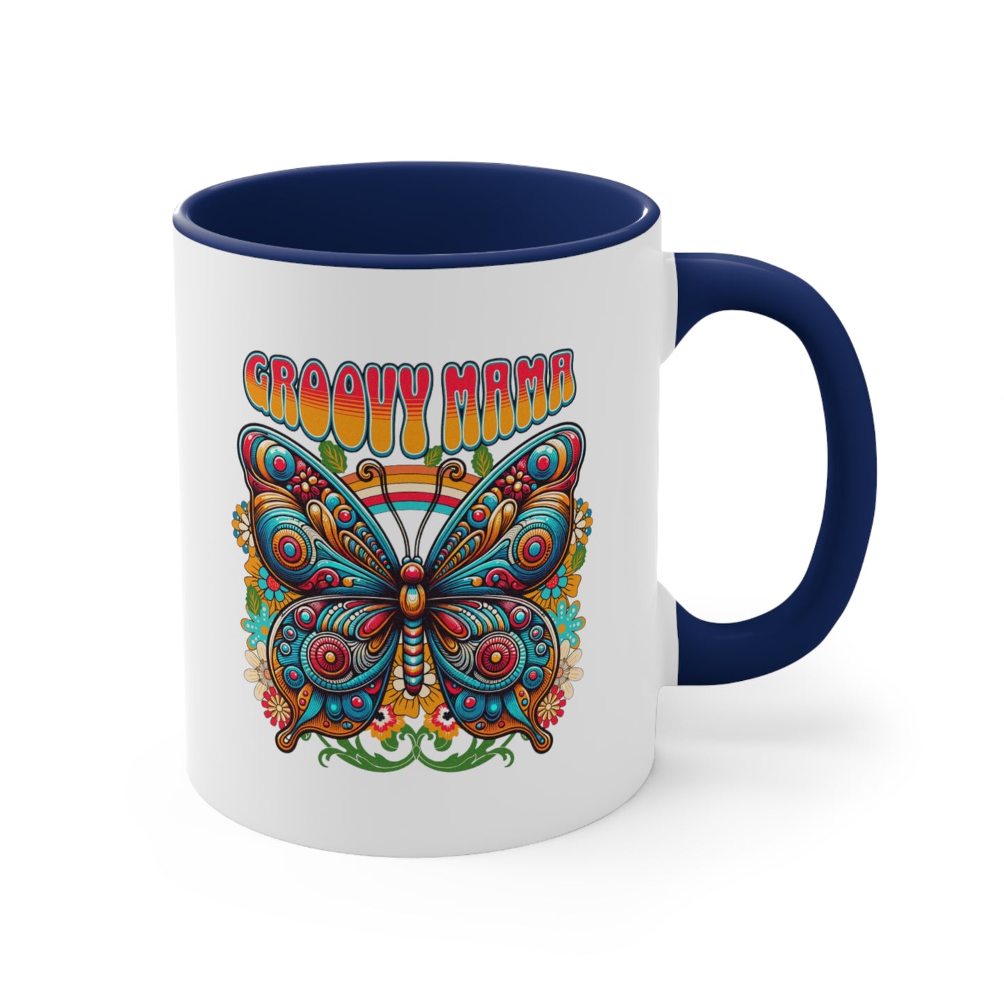 Groovy Mama Butterfly. Two Tone Mug