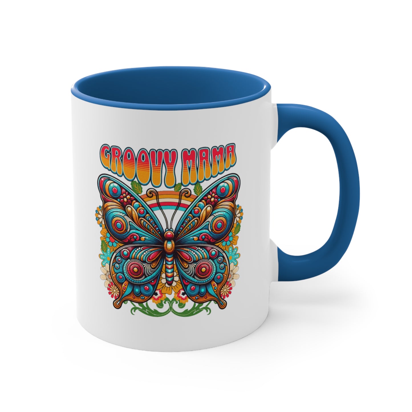 Groovy Mama Butterfly. Two Tone Mug