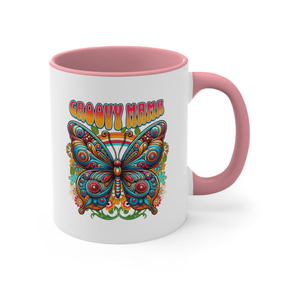 Groovy Mama Butterfly. Two Tone Mug