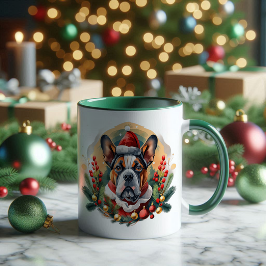 Dog two tone Christmas mug