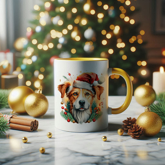 Dog Christmas two tone mug